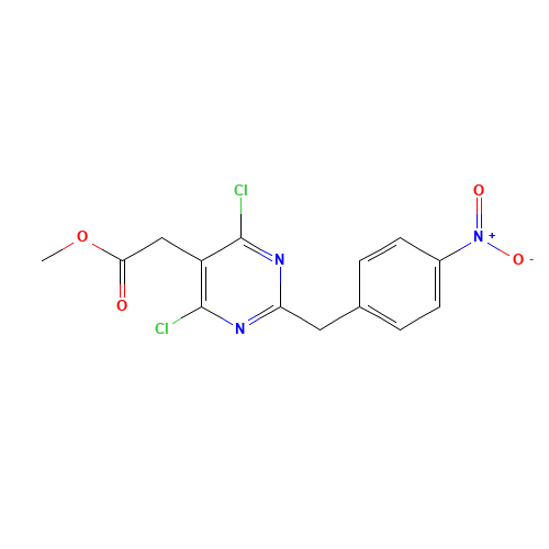 methyl 2-[4,6-dichloro-2-[(4-nitrophenyl)methyl]pyrimidin-5-yl]acetate (CAS: 780763-92-0) - Related Chemical Product