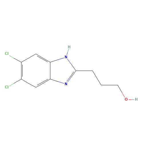 3-(5,6-dichloro-1H-benzimidazol-2-yl)propan-1-ol (CAS: 6478-83-7) - Chemical Structure and Molecular Formula 