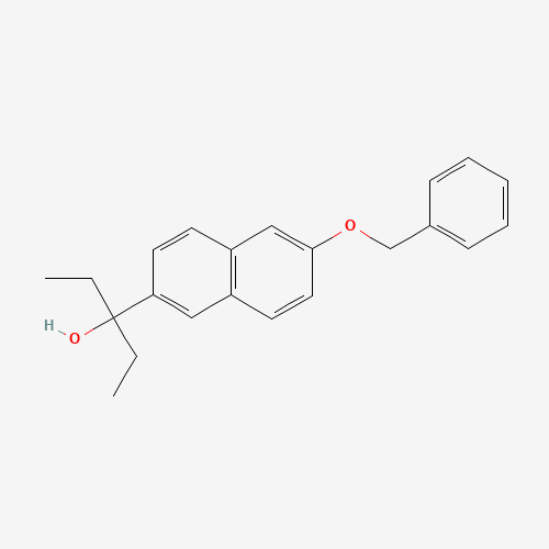 3-(6-phenylmethoxynaphthalen-2-yl)pentan-3-ol (CAS: 895520-75-9) - Chemical Structure and Molecular Formula 