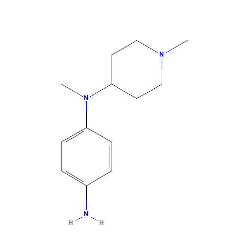 4-N-methyl-4-N-(1-methylpiperidin-4-yl)benzene-1,4-diamine (CAS: 893754-00-2) - Chemical Structure and Molecular Formula 