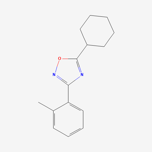 5-cyclohexyl-3-(2-methylphenyl)-1,2,4-oxadiazole (CAS: 364741-65-1) - Chemical Structure and Molecular Formula 
