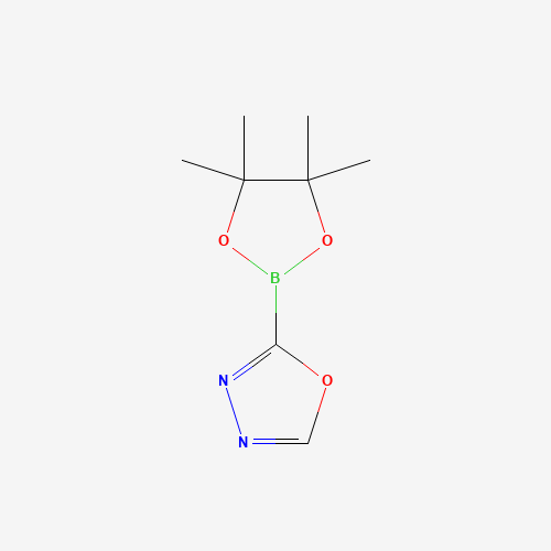 2-(4,4,5,5-tetramethyl-1,3,2-dioxaborolan-2-yl)-1,3,4-oxadiazole (CAS: 1346808-32-9) - Chemical Structure and Molecular Formula 