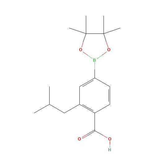 2-(2-methylpropyl)-4-(4,4,5,5-tetramethyl-1,3,2-dioxaborolan-2-yl)benzoic acid (CAS: 890839-13-1) - Related Chemical Product