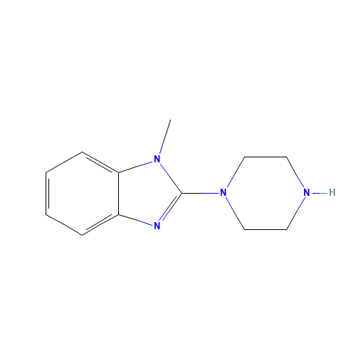 1-methyl-2-piperazin-1-ylbenzimidazole (CAS: 137898-68-1) - Chemical Structure and Molecular Formula 