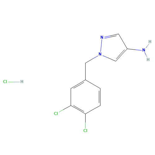 1-[(3,4-dichlorophenyl)methyl]pyrazol-4-amine;hydrochloride (CAS: 1035225-28-5) - Chemical Structure and Molecular Formula 