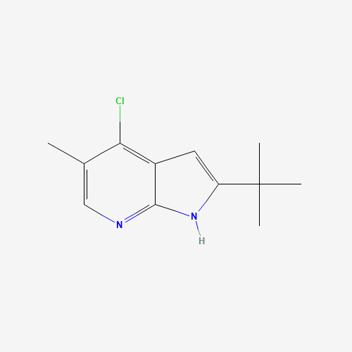 2-tert-butyl-4-chloro-5-methyl-1H-pyrrolo[2,3-b]pyridine (CAS: 1187448-81-2) - Chemical Structure and Molecular Formula 