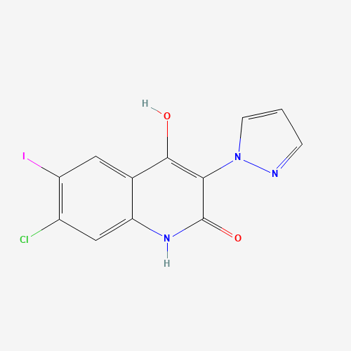 7-chloro-4-hydroxy-6-iodo-3-pyrazol-1-yl-1H-quinolin-2-one (CAS: 1398340-94-7) - Related Chemical Product