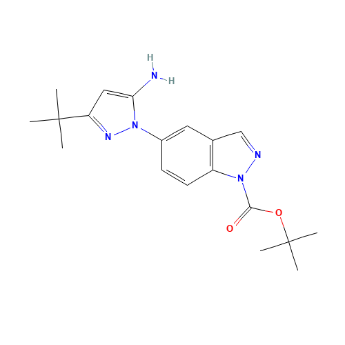 tert-butyl 5-(5-amino-3-tert-butylpyrazol-1-yl)indazole-1-carboxylate (CAS: 897374-23-1) - Related Chemical Product