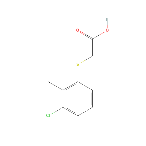 2-(3-chloro-2-methylphenyl)sulfanylacetic acid (CAS: 6375-67-3) - Chemical Structure and Molecular Formula 