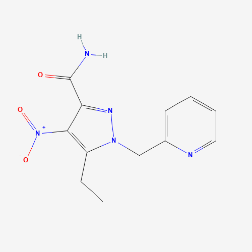 5-ethyl-4-nitro-1-(pyridin-2-ylmethyl)pyrazole-3-carboxamide (CAS: 215299-74-4) - Related Chemical Product