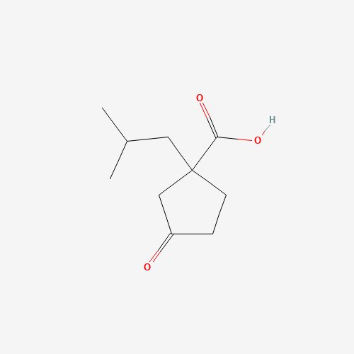 1-(2-methylpropyl)-3-oxocyclopentane-1-carboxylic acid (CAS: 400770-68-5) - Chemical Structure and Molecular Formula 