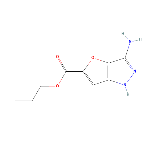propyl 3-amino-1H-furo[3,2-c]pyrazole-5-carboxylate (CAS: 648412-40-2) - Chemical Structure and Molecular Formula 