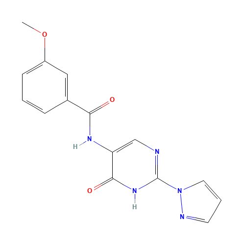 3-methoxy-N-(6-oxo-2-pyrazol-1-yl-1H-pyrimidin-5-yl)benzamide (CAS: 1343457-78-2) - Related Chemical Product