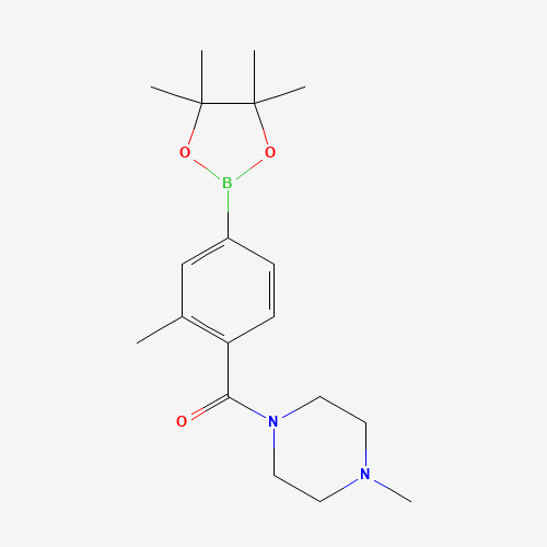 (4-methylpiperazin-1-yl)-[2-methyl-4-(4,4,5,5-tetramethyl-1,3,2-dioxaborolan-2-yl)phenyl]methanone (CAS: 1092563-26-2) - Chemical Structure and Molecular Formula 