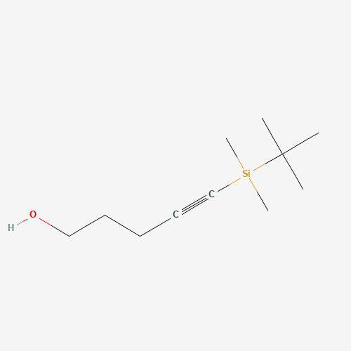 5-[tert-butyl(dimethyl)silyl]pent-4-yn-1-ol (CAS: 190852-73-4) - Chemical Structure and Molecular Formula 