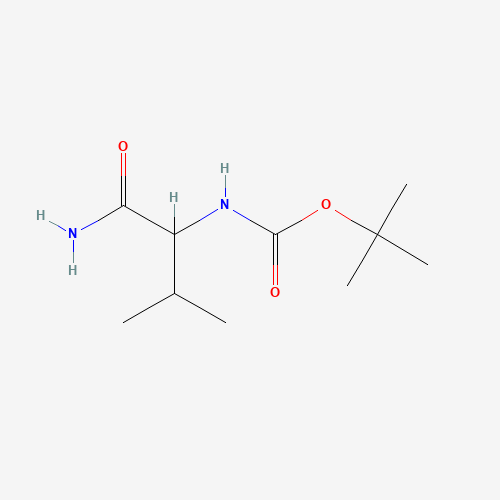 tert-butyl N-(1-amino-3-methyl-1-oxobutan-2-yl)carbamate (CAS: 73674-46-1) - Chemical Structure and Molecular Formula 