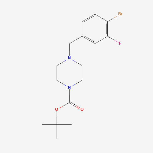 tert-butyl 4-[(4-bromo-3-fluorophenyl)methyl]piperazine-1-carboxylate (CAS: 1260898-90-5) - Chemical Structure and Molecular Formula 