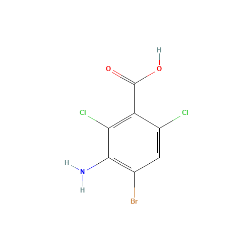 3-amino-4-bromo-2,6-dichlorobenzoic acid (CAS: 1415124-69-4) - Chemical Structure and Molecular Formula 