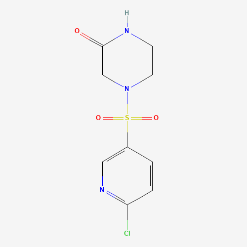 4-(6-chloropyridin-3-yl)sulfonylpiperazin-2-one (CAS: 1003767-51-8) - Chemical Structure and Molecular Formula 