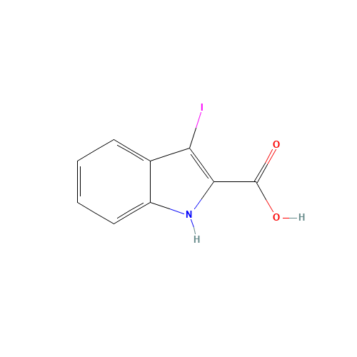 3-iodo-1H-indole-2-carboxylic acid (CAS: 167631-58-5) - Chemical Structure and Molecular Formula 
