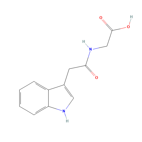 2-[[2-(1H-indol-3-yl)acetyl]amino]acetic acid (CAS: 13113-08-1) - Chemical Structure and Molecular Formula 