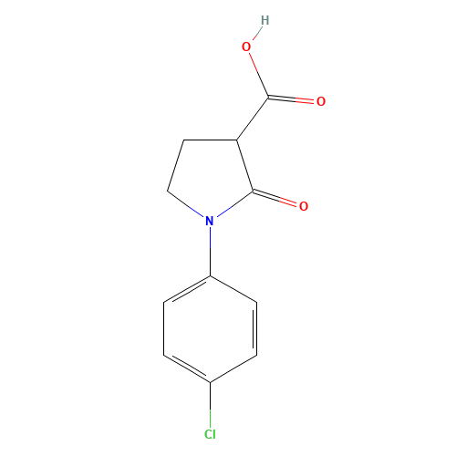 1-(4-chlorophenyl)-2-oxopyrrolidine-3-carboxylic acid (CAS: 226881-06-7) - Chemical Structure and Molecular Formula 