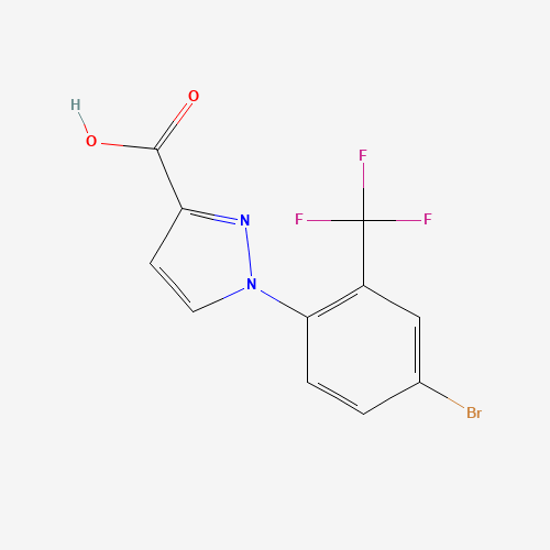 1-[4-bromo-2-(trifluoromethyl)phenyl]pyrazole-3-carboxylic acid (CAS: 1184809-10-6) - Chemical Structure and Molecular Formula 
