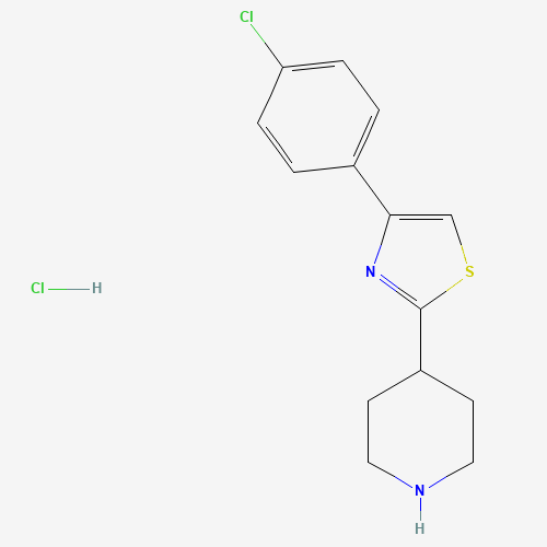 4-(4-chlorophenyl)-2-piperidin-4-yl-1,3-thiazole;hydrochloride (CAS: 1205636-91-4) - Chemical Structure and Molecular Formula 
