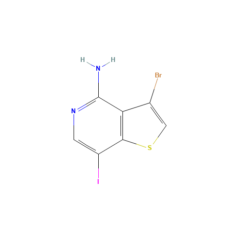 3-bromo-7-iodothieno[3,2-c]pyridin-4-amine (CAS: 799293-91-7) - Chemical Structure and Molecular Formula 