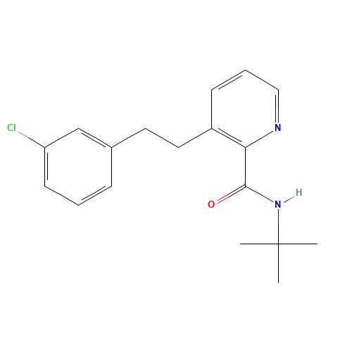 N-tert-butyl-3-[2-(3-chlorophenyl)ethyl]pyridine-2-carboxamide (CAS: 107285-30-3) - Chemical Structure and Molecular Formula 