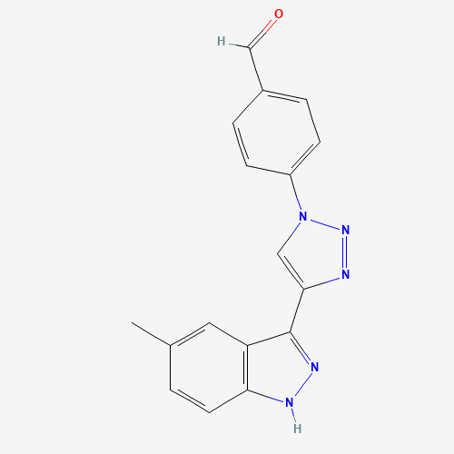 4-[4-(5-methyl-1H-indazol-3-yl)triazol-1-yl]benzaldehyde (CAS: 1383705-79-0) - Chemical Structure and Molecular Formula 