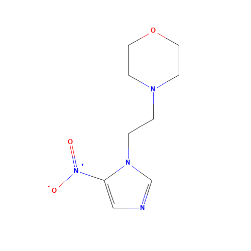 4-[2-(5-nitroimidazol-1-yl)ethyl]morpholine (CAS: 6506-37-2) - Chemical Structure and Molecular Formula 