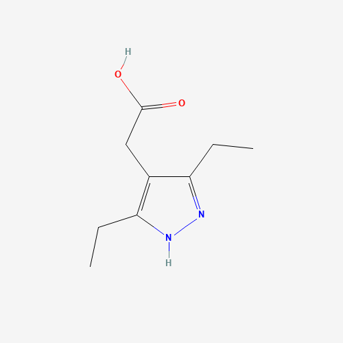 2-(3,5-diethyl-1H-pyrazol-4-yl)acetic acid (CAS: 960061-50-1) - Chemical Structure and Molecular Formula 
