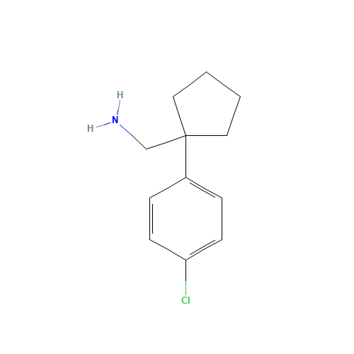 [1-(4-chlorophenyl)cyclopentyl]methanamine (CAS: 75180-51-7) - Chemical Structure and Molecular Formula 