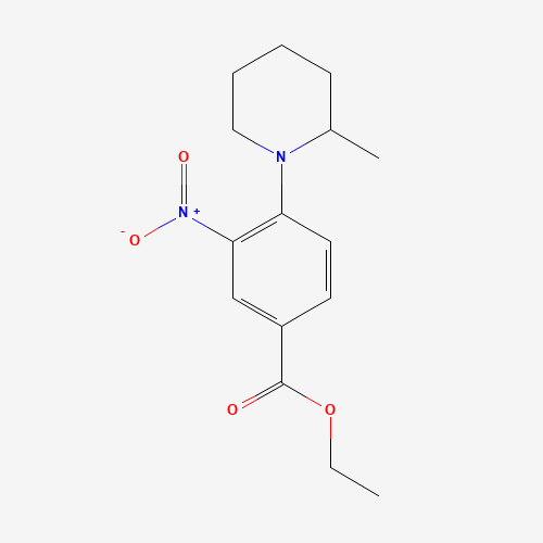 ethyl 4-(2-methylpiperidin-1-yl)-3-nitrobenzoate (CAS: 1141473-70-2) - Chemical Structure and Molecular Formula 