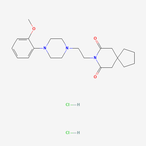 8-[2-[4-(2-methoxyphenyl)piperazin-1-yl]ethyl]-8-azaspiro[4.5]decane-7,9-dione;dihydrochloride (CAS: 21102-95-4) - Chemical Structure and Molecular Formula 