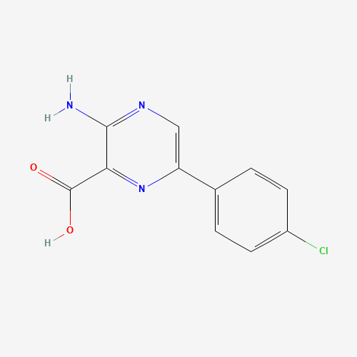 3-amino-6-(4-chlorophenyl)pyrazine-2-carboxylic acid (CAS: 1680-39-3) - Chemical Structure and Molecular Formula 