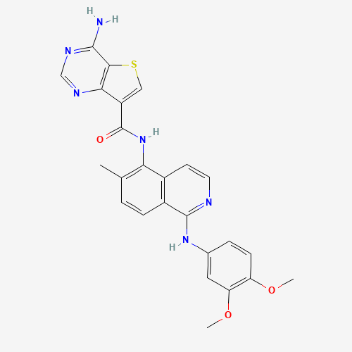 4-amino-N-[1-(3,4-dimethoxyanilino)-6-methylisoquinolin-5-yl]thieno[3,2-d]pyrimidine-7-carboxamide (CAS: 1446111-63-2) - Related Chemical Product