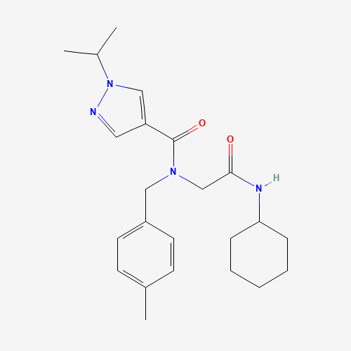 N-[2-(cyclohexylamino)-2-oxoethyl]-N-[(4-methylphenyl)methyl]-1-propan-2-ylpyrazole-4-carboxamide (CAS: 604754-53-2) - Related Chemical Product