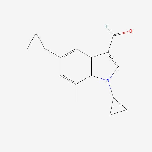 1,5-dicyclopropyl-7-methylindole-3-carbaldehyde (CAS: 1350760-96-1) - Chemical Structure and Molecular Formula 