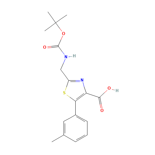 5-(3-methylphenyl)-2-[[(2-methylpropan-2-yl)oxycarbonylamino]methyl]-1,3-thiazole-4-carboxylic acid (CAS: 1223644-23-2) - Related Chemical Product