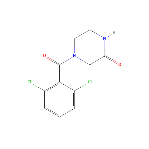 4-(2,6-dichlorobenzoyl)piperazin-2-one (CAS: 1254073-33-0) - Chemical Structure and Molecular Formula 