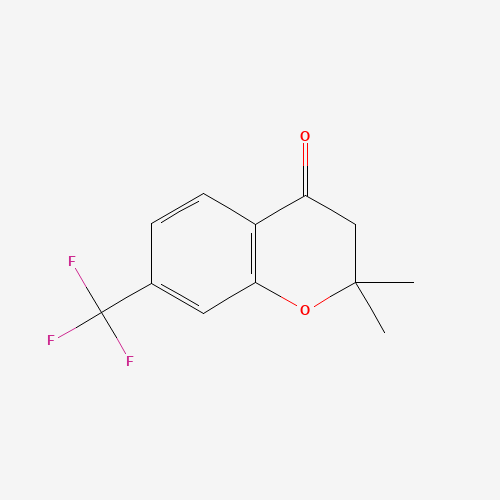 2,2-dimethyl-7-(trifluoromethyl)-3H-chromen-4-one (CAS: 1042972-91-7) - Chemical Structure and Molecular Formula 