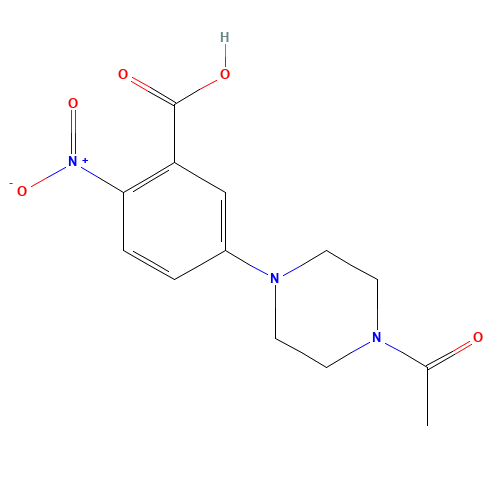 5-(4-acetylpiperazin-1-yl)-2-nitrobenzoic acid (CAS: 1019351-83-7) - Chemical Structure and Molecular Formula 