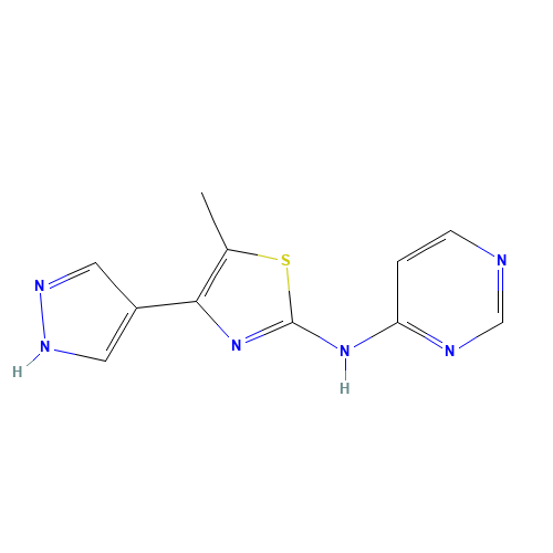 5-methyl-4-(1H-pyrazol-4-yl)-N-pyrimidin-4-yl-1,3-thiazol-2-amine (CAS: 1235312-97-6) - Related Chemical Product