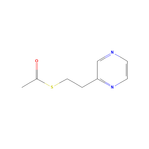 S-(2-pyrazin-2-ylethyl) ethanethioate (CAS: 59021-07-7) - Chemical Structure and Molecular Formula 