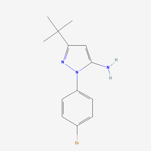 2-(4-bromophenyl)-5-tert-butylpyrazol-3-amine (CAS: 895042-78-1) - Chemical Structure and Molecular Formula 