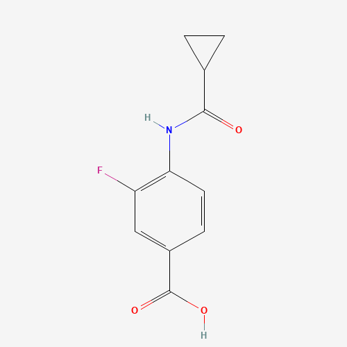 4-(cyclopropanecarbonylamino)-3-fluorobenzoic acid (CAS: 1314406-43-3) - Chemical Structure and Molecular Formula 