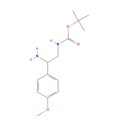 tert-butyl N-[2-amino-2-(4-methoxyphenyl)ethyl]carbamate (CAS: 912762-82-4) - Chemical Structure and Molecular Formula 