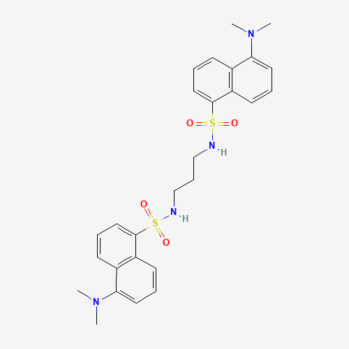 5-(dimethylamino)-N-[3-[[5-(dimethylamino)naphthalen-1-yl]sulfonylamino]propyl]naphthalene-1-sulfonamide (CAS: 64144-62-3) - Chemical Structure and Molecular Formula 